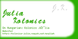 julia kolonics business card